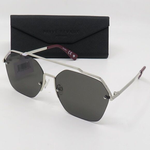 Prive Revaux New The One Antique Silver/Grey Pilot Sunglasses - Picture 1 of 9